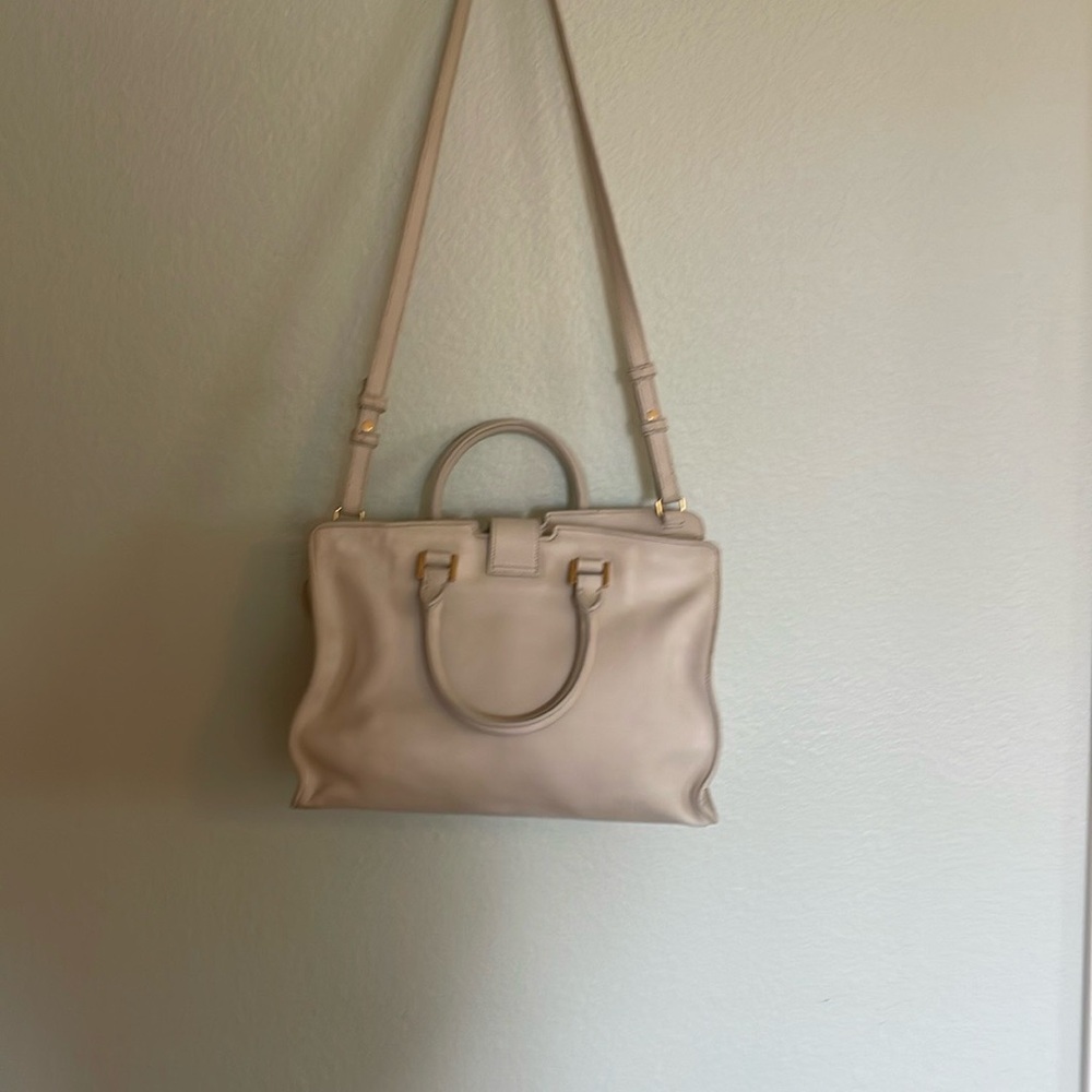 Yves Saint Laurent Cream Ligne Satchel with Gold Hardware - Picture 2 of 6
